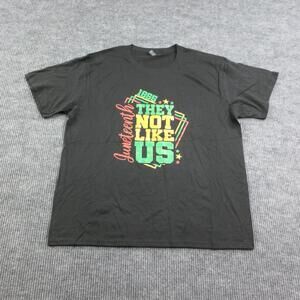 THEY NOT LIKE US Shirt Mens 2XL Black Cotton Crew Neck Juneteenth Graphic Tee